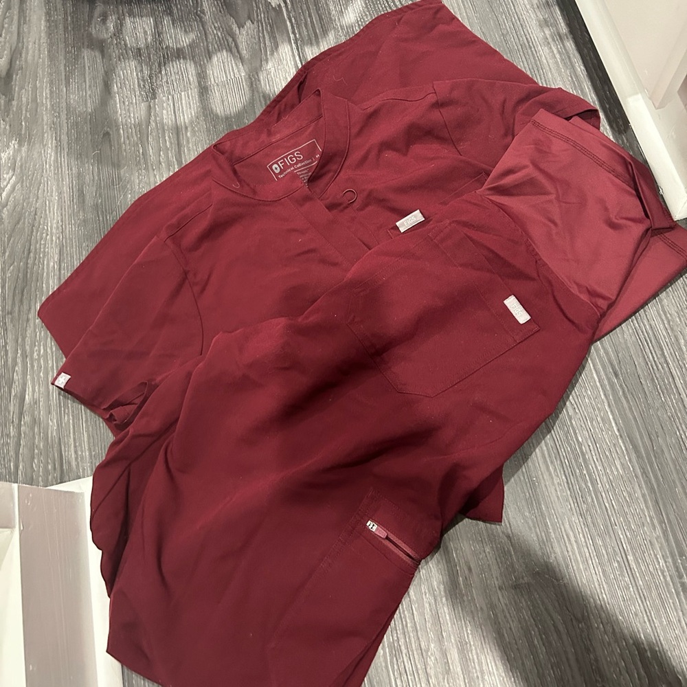 Burgundy Figs Maternity Scrubs